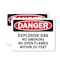 Signmission Explosive Gas No Smoking or Open Flames Within 20 Feet Danger Sign, Plastic, 14in x 10in, 2PK OS-2PACK-DS-P-1014-L-19349 - alternate 1